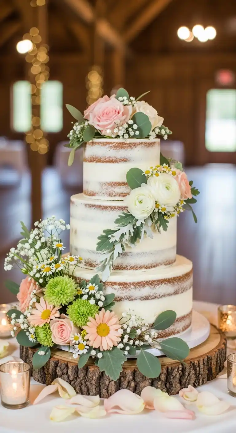 Ombre Rusty Orange Wedding Cake Barn Wedding Cake Ideas