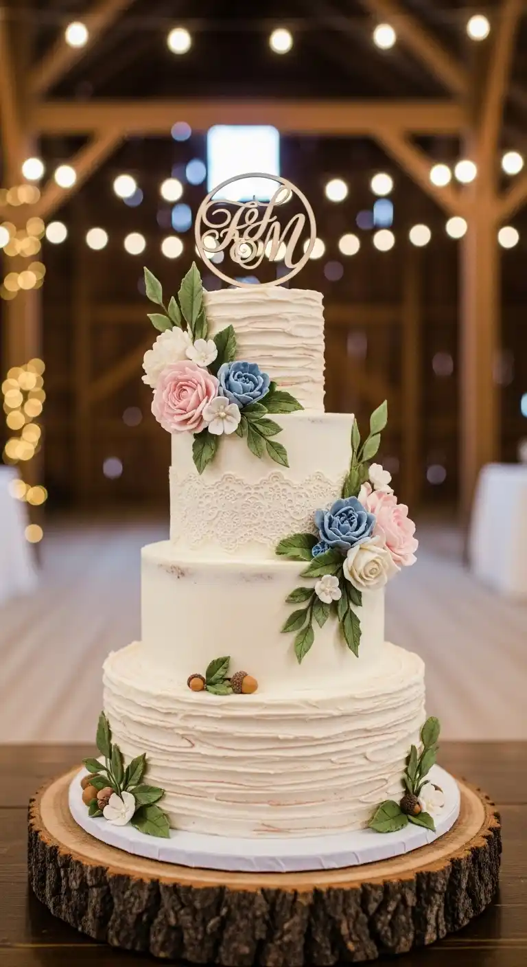 Ombre Rusty Orange Wedding Cake Barn Wedding Cake Ideas: Buttercream Textured Cakes With Handcrafted Details