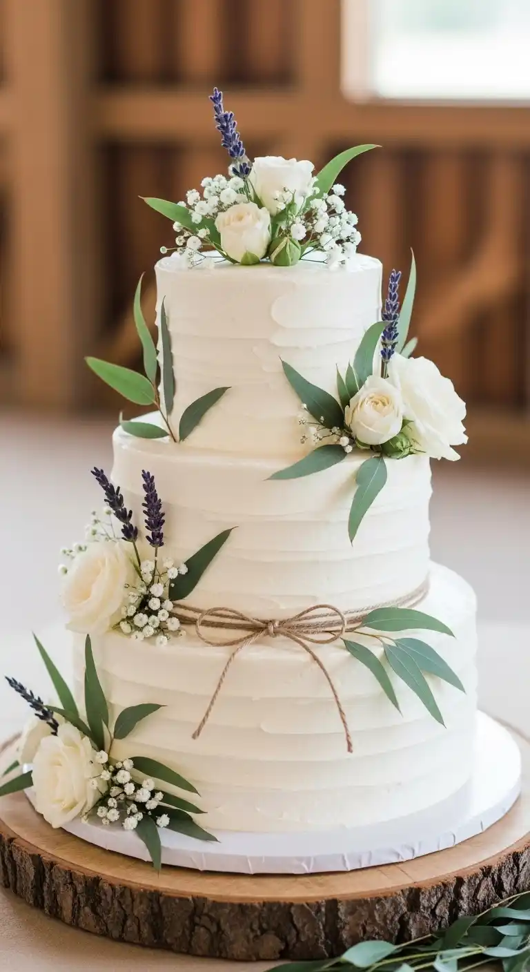 Ombre Rusty Orange Wedding Cake Barn Wedding Cake Ideas: Farmhouse White Cakes With Botanical Details