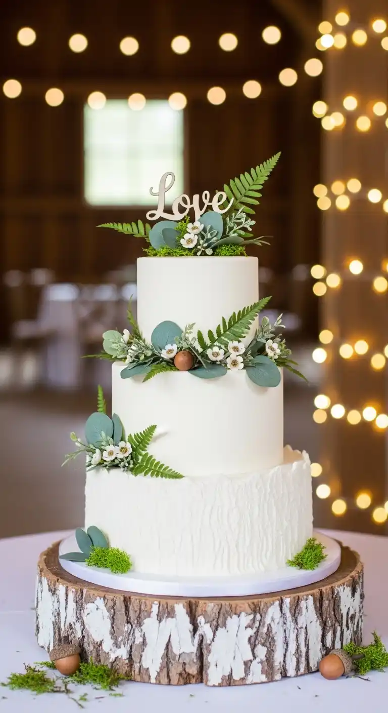 Ombre Rusty Orange Wedding Cake Barn Wedding Cake Ideas: Woodland Inspired Cakes With Greenery