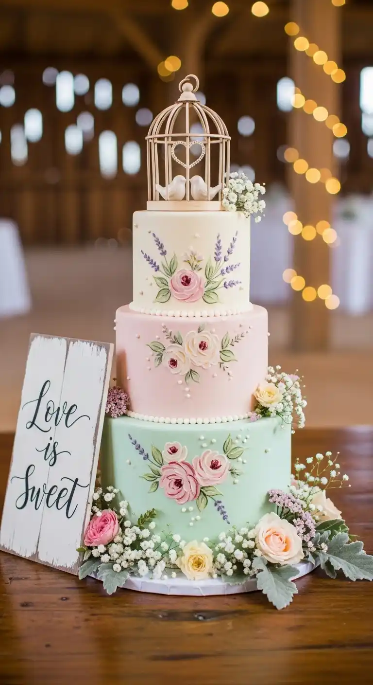 Ombre Rusty Orange Wedding Cake Barn Wedding Cake Ideas: Vintage Pastel Cakes With Romantic Charm