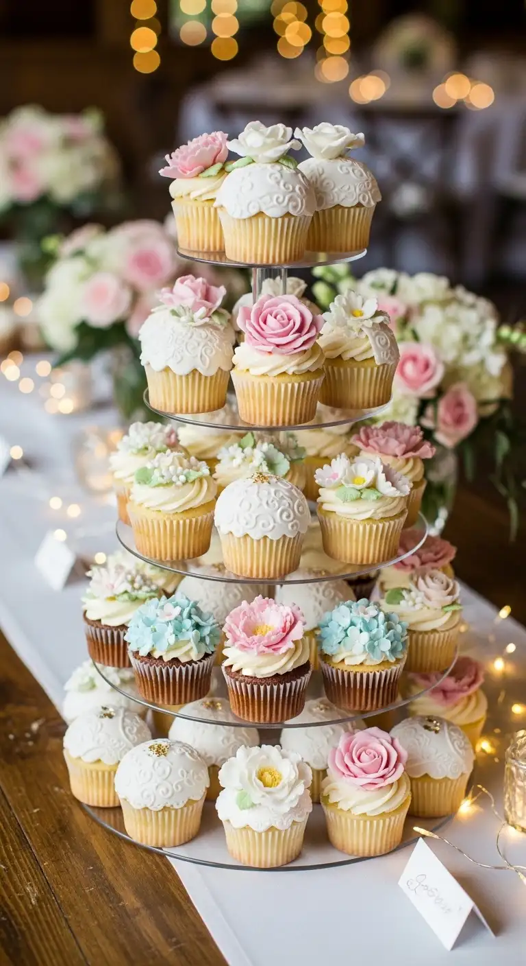Ombre Rusty Orange Wedding Cake Wedding Cupcakes