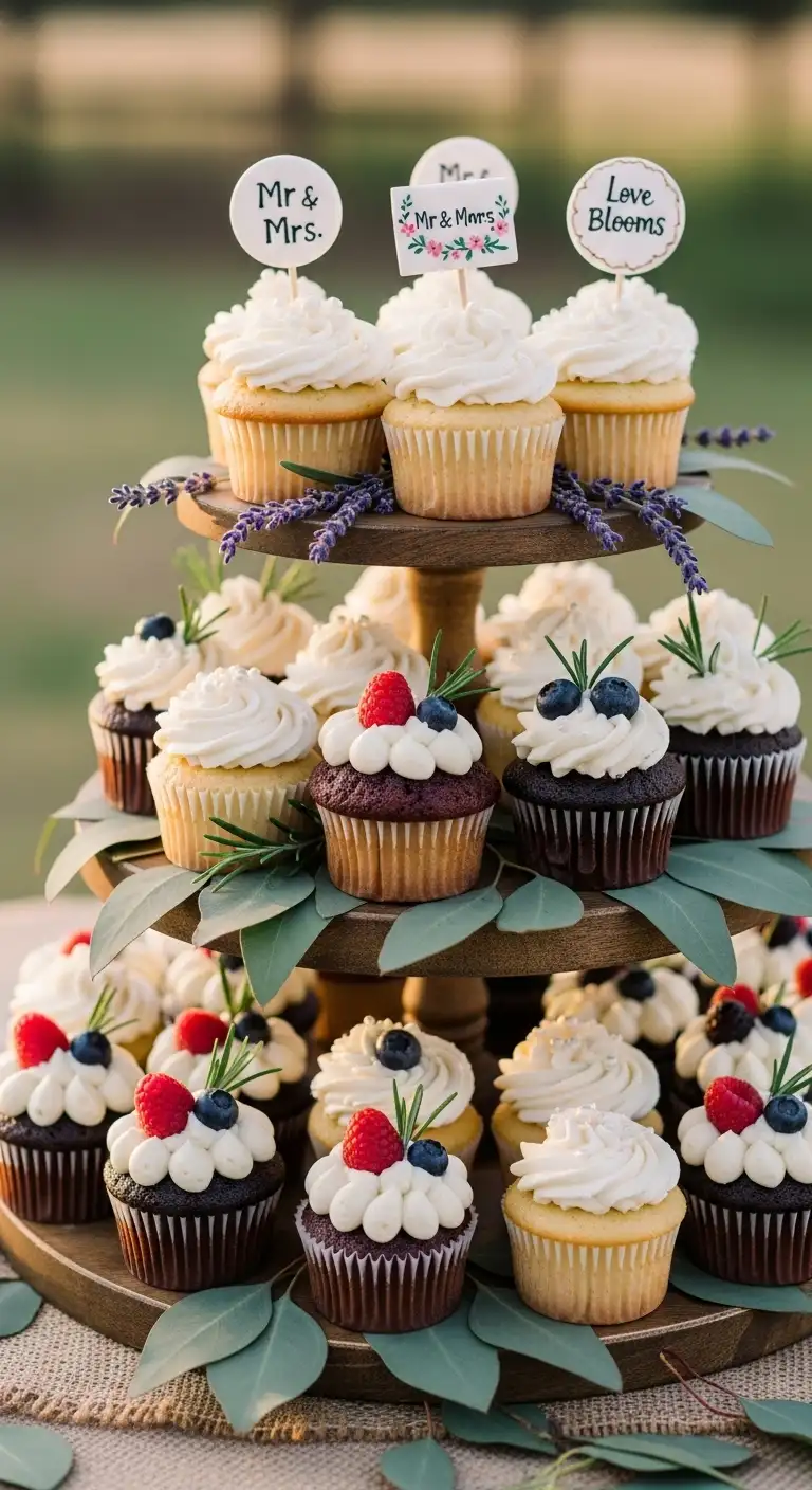 Ombre Rusty Orange Wedding Cake Rustic Chic Wedding Cupcakes