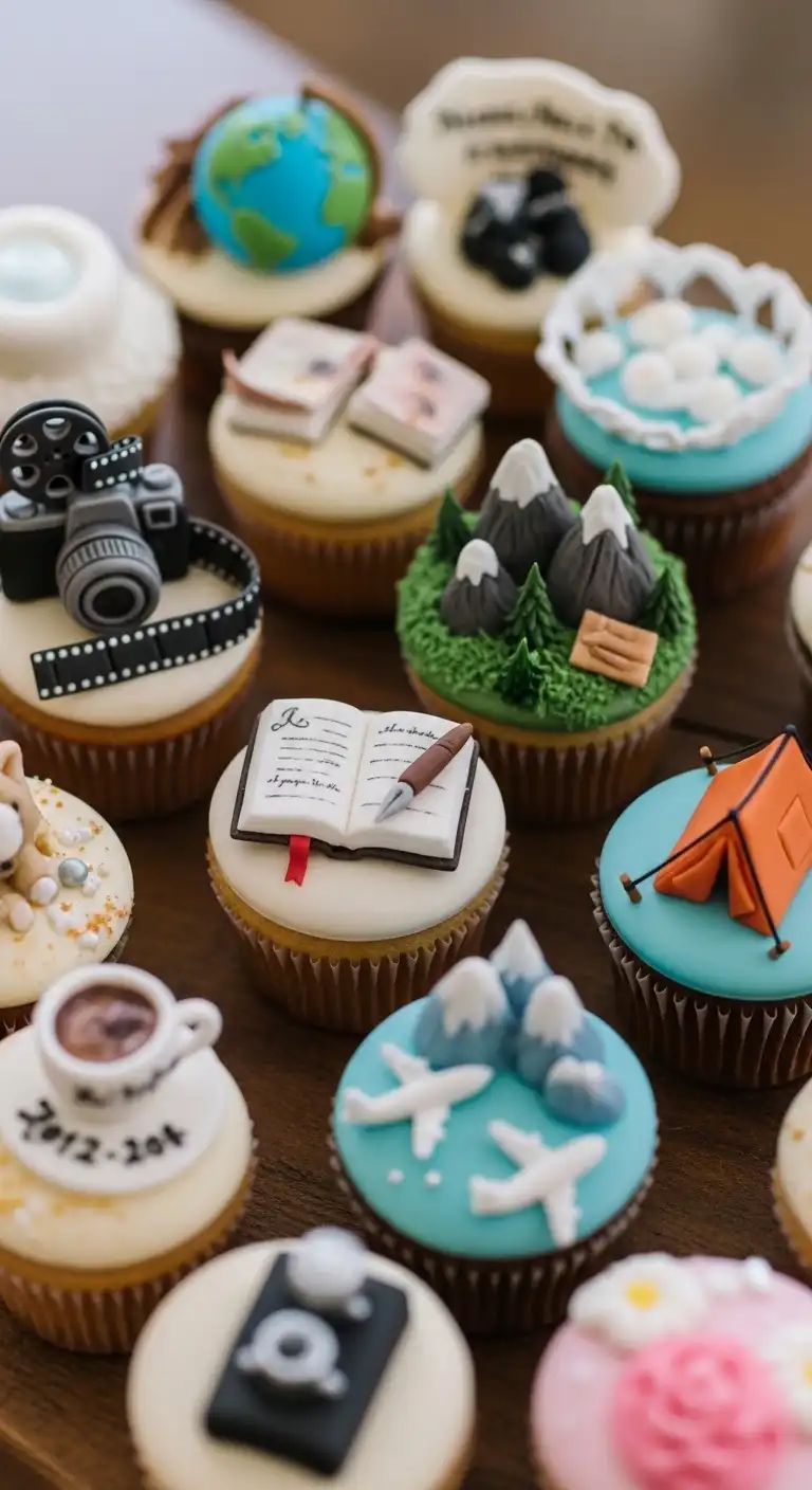 Ombre Rusty Orange Wedding Cake Themed Character or Story Cupcakes