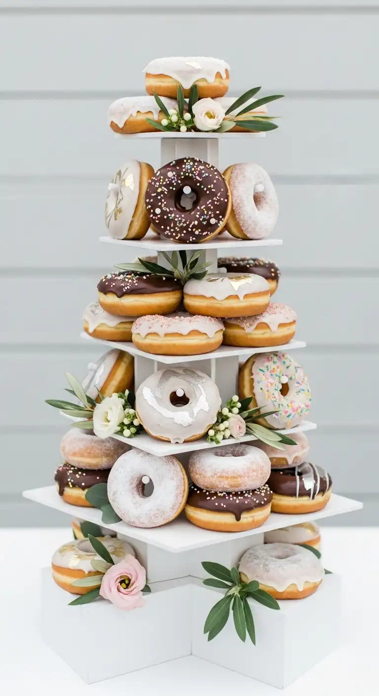 Ombre Rusty Orange Wedding Cake Donut Wedding Cake Ideas With Minimalist Modern Stacked Displays