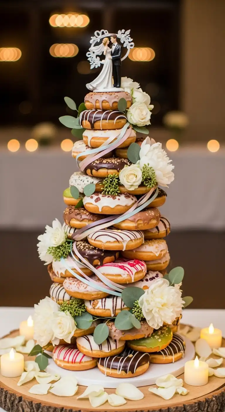 Ombre Rusty Orange Wedding Cake Donut Wedding Cake Ideas With Single Tower Statement Designs