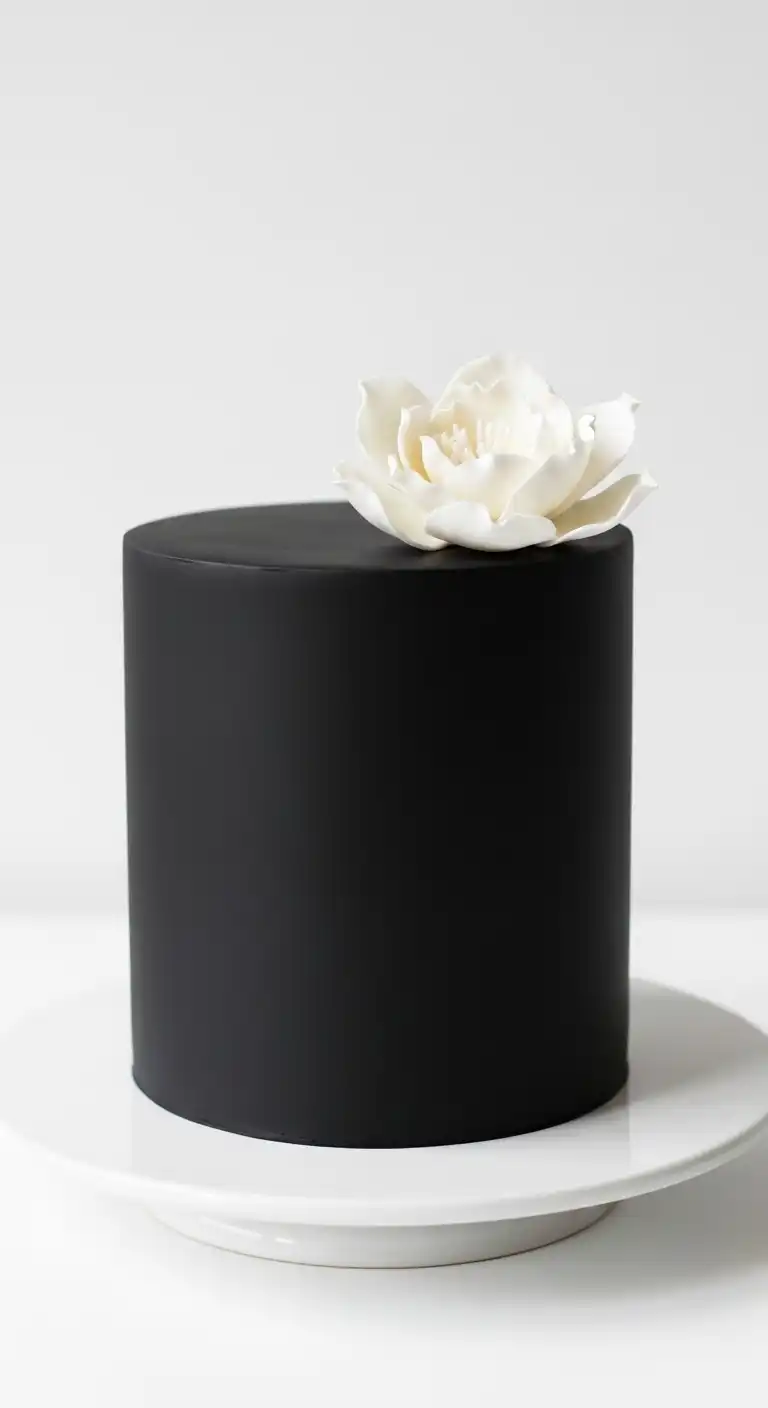 Ombre Rusty Orange Wedding Cake Minimalist Black Accent Cake