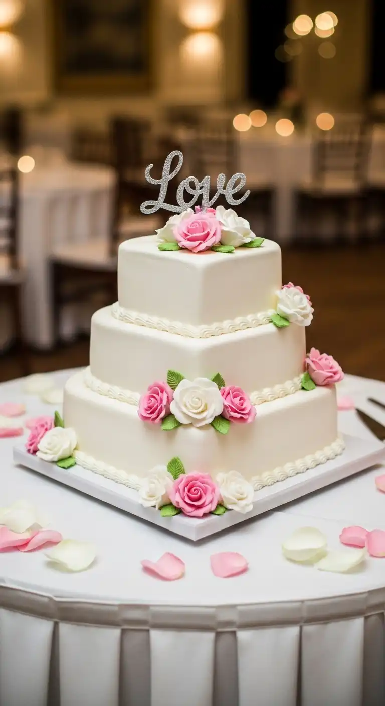 Ombre Rusty Orange Wedding Cake Classic Tiered Heart Cake