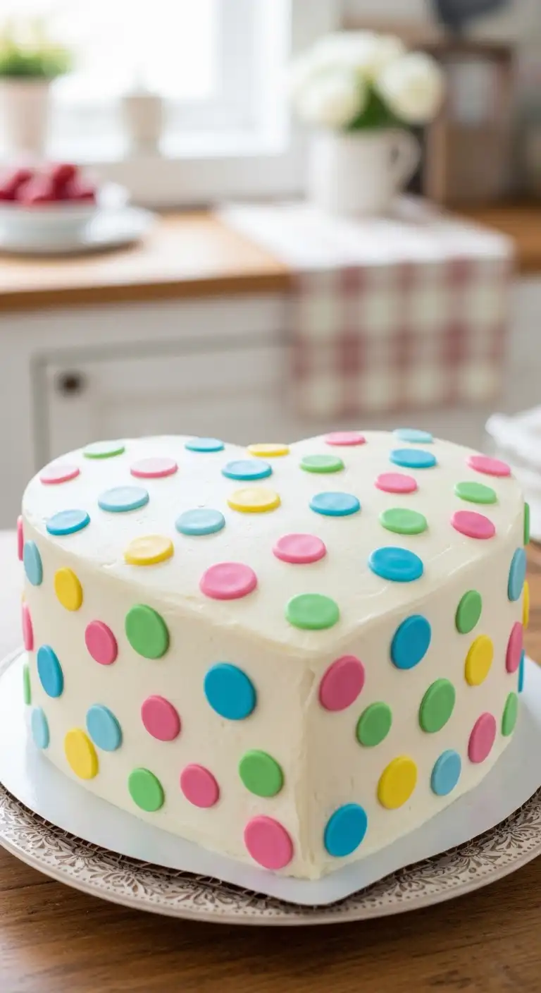 Ombre Rusty Orange Wedding Cake Polka Dot Heart Cake