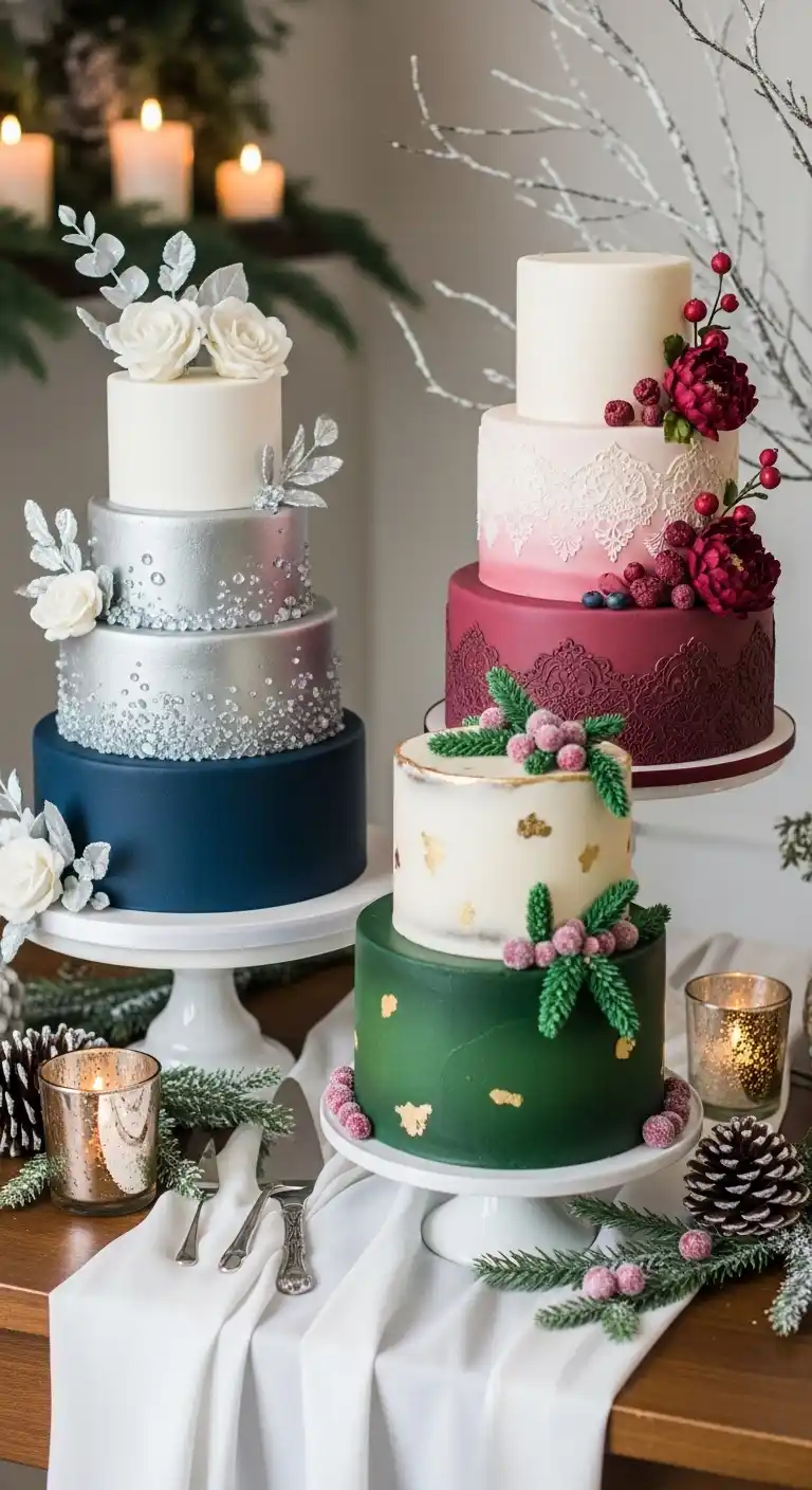 Ombre Rusty Orange Wedding Cake Color Palettes That Work Best for Winter Wedding Cakes