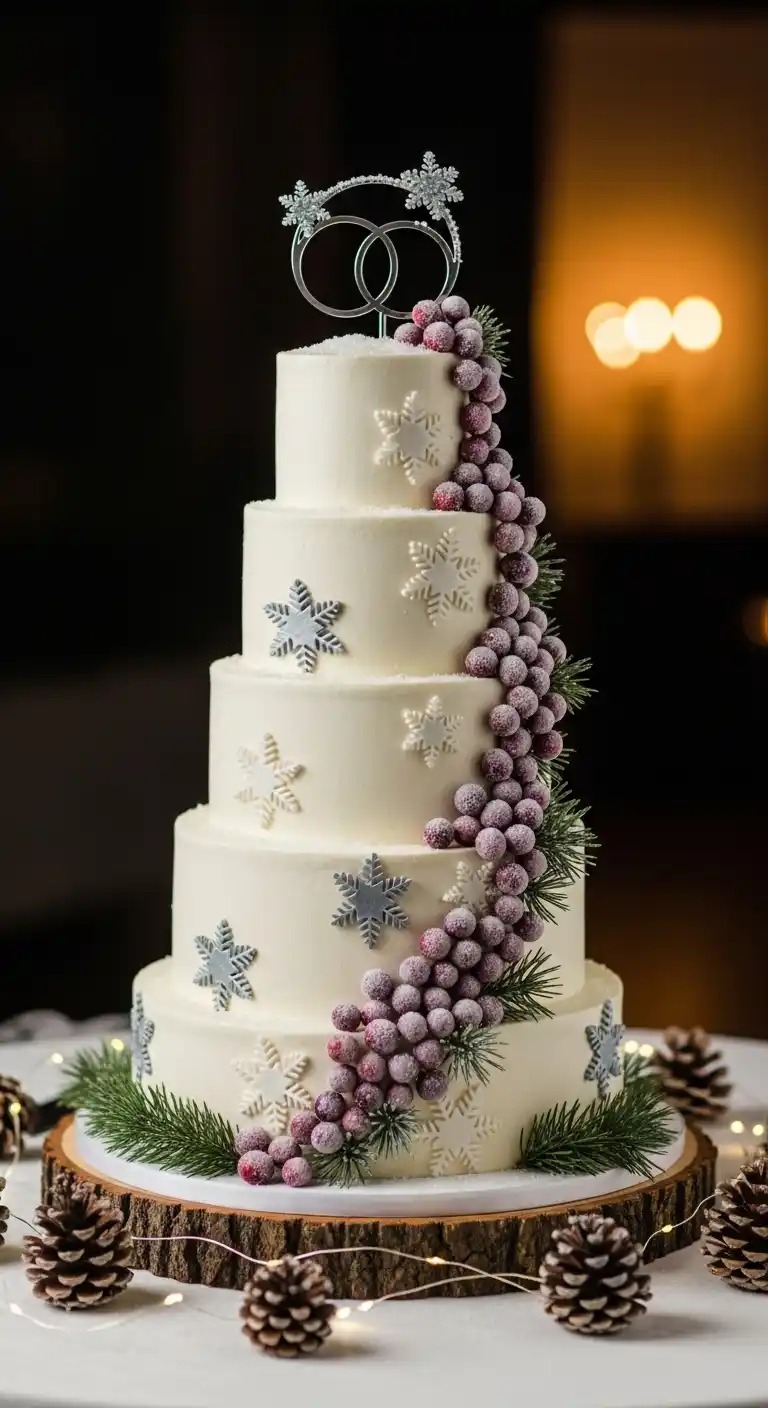 Ombre Rusty Orange Wedding Cake Winter Wedding Cake