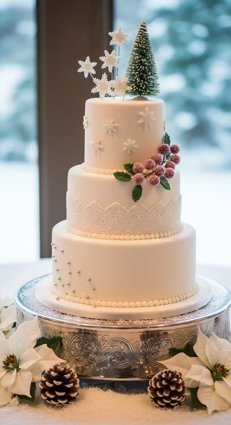 Ombre Rusty Orange Wedding Cake Tiered Winter Wedding Cake
