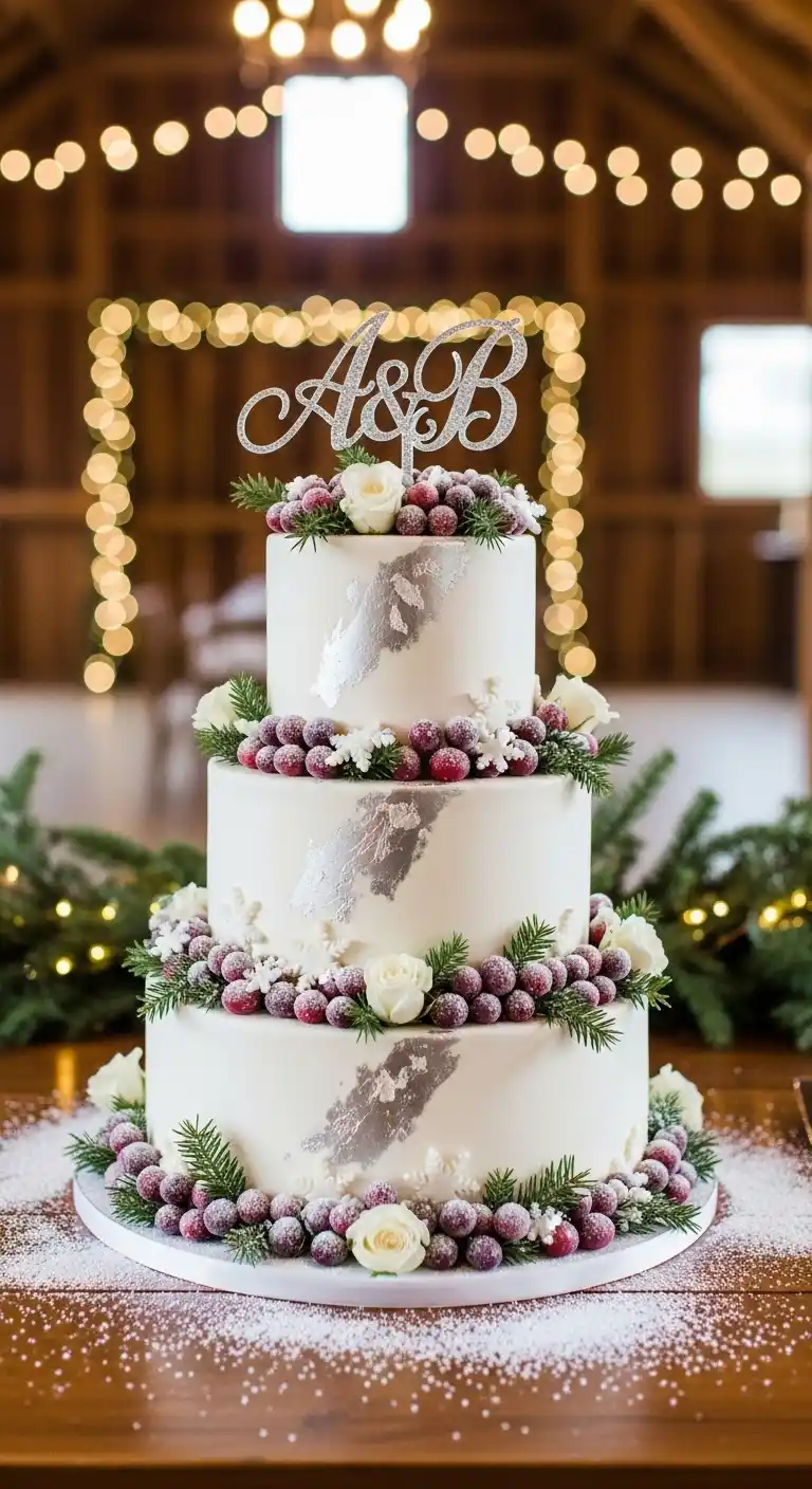 Ombre Rusty Orange Wedding Cake Winter Wedding Cake