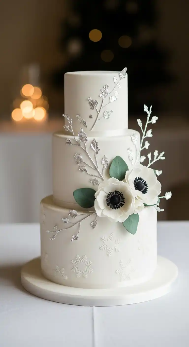 Ombre Rusty Orange Wedding Cake Modern Winter Wedding Cake