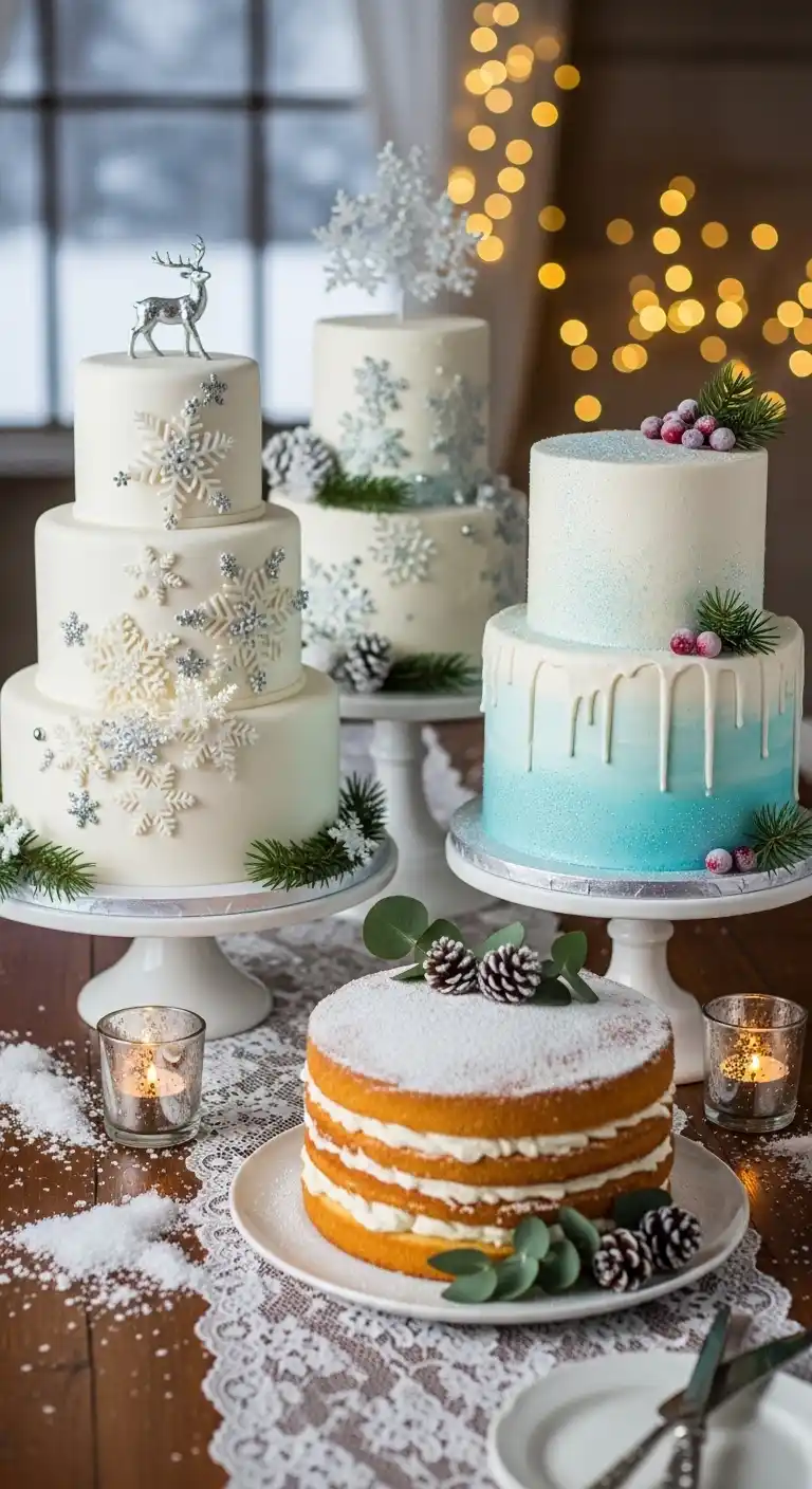 Ombre Rusty Orange Wedding Cake Display Winter Wedding Cakes