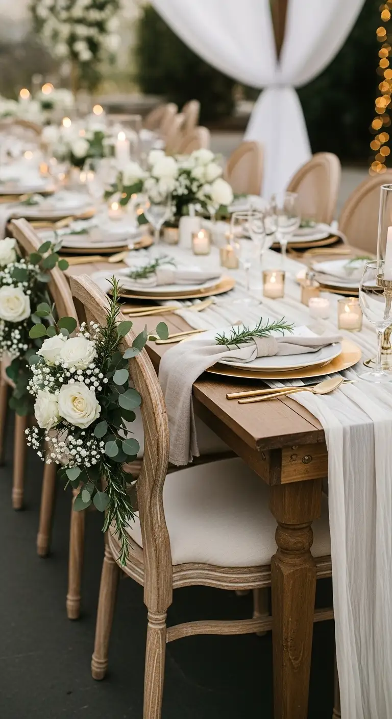 Ombre Rusty Orange Wedding Cake Neutral Seating Decor with Soft Fabric Details