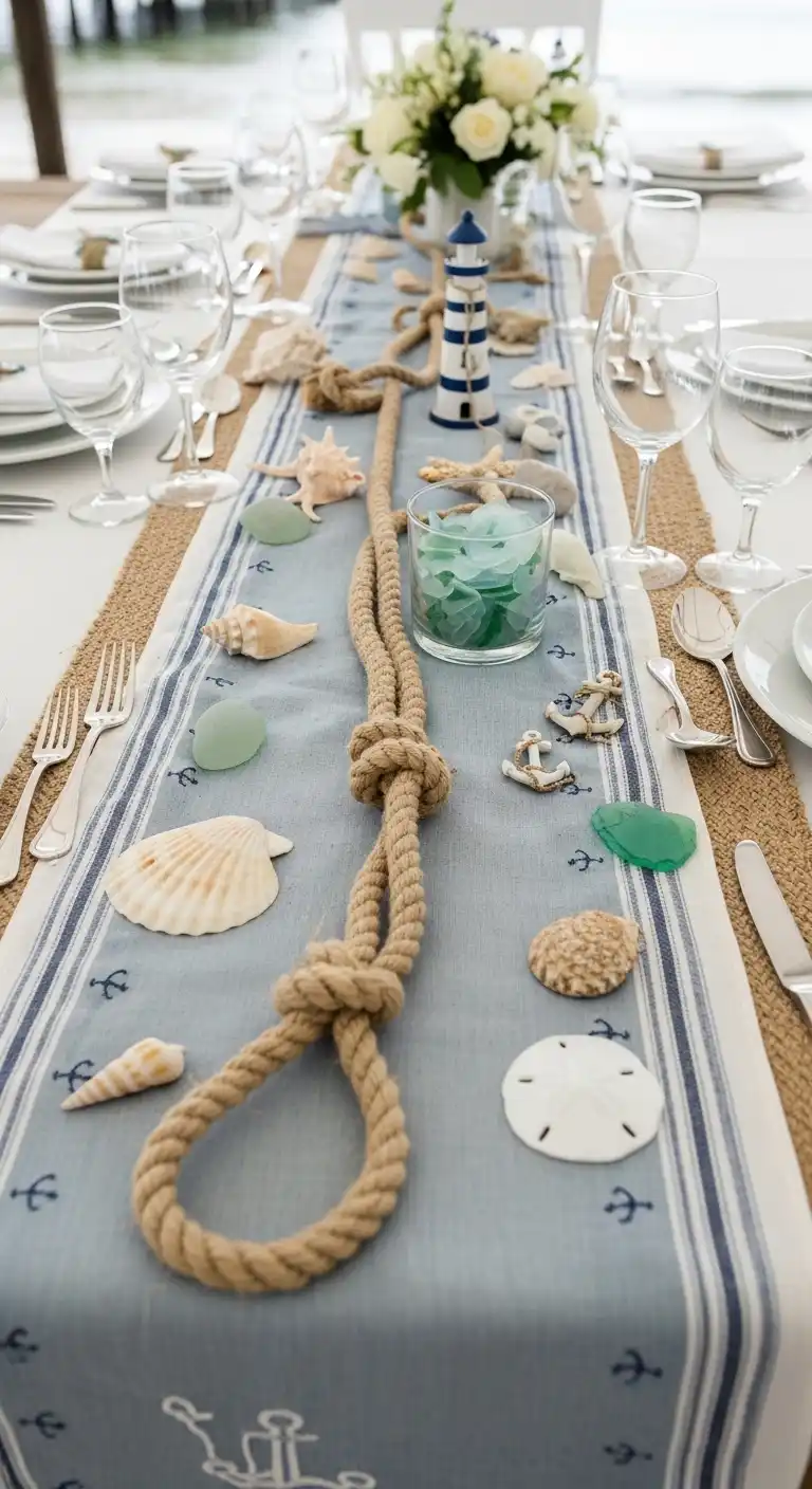 Ombre Rusty Orange Wedding Cake Coastal Table Runners