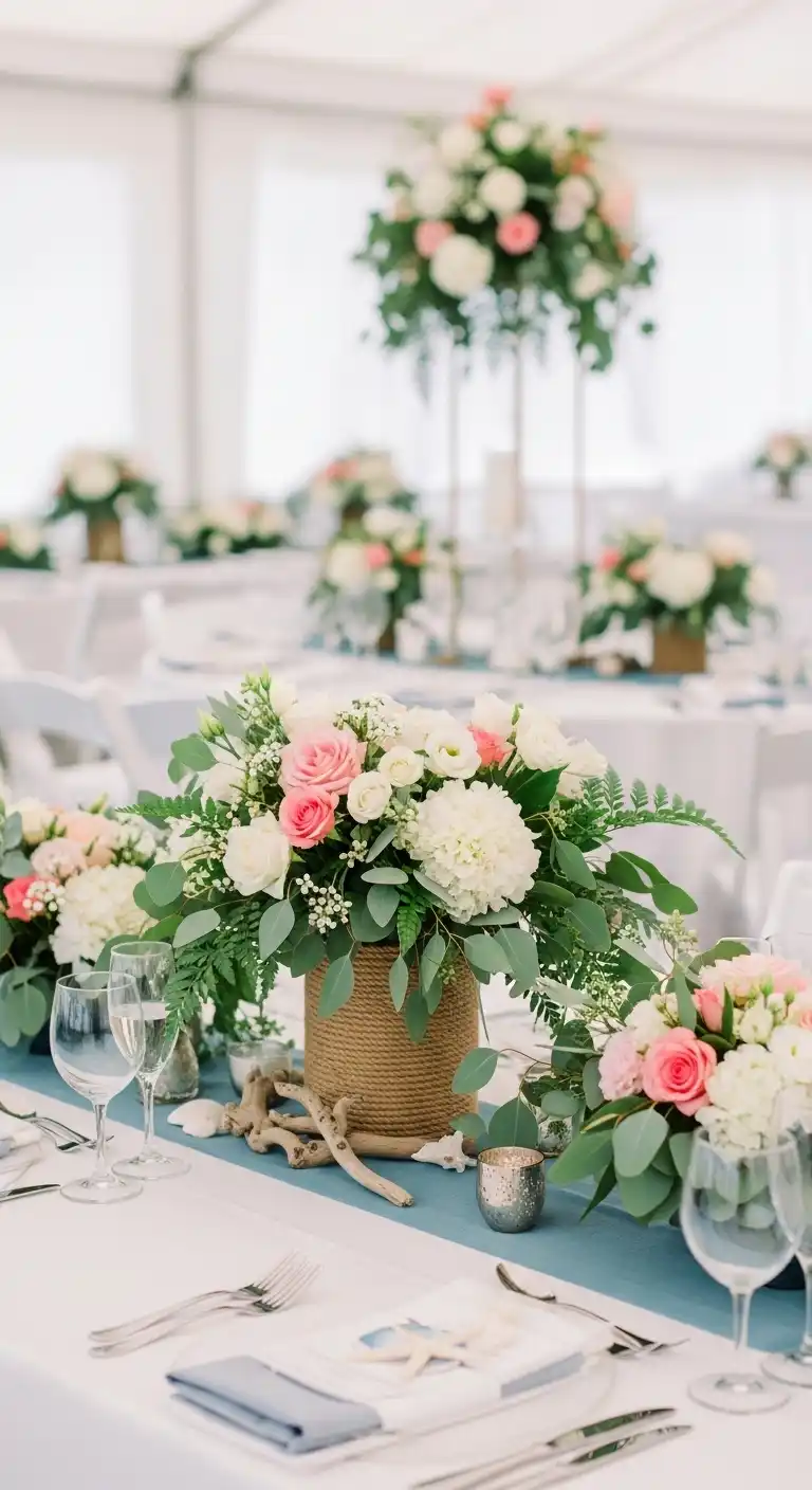 Ombre Rusty Orange Wedding Cake Coastal Floral Arrangements