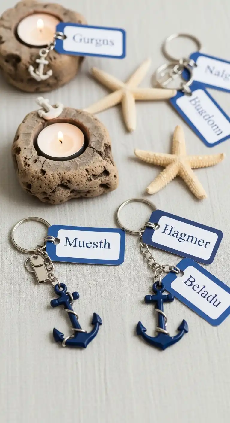 Ombre Rusty Orange Wedding Cake Personalized Nautical Favors