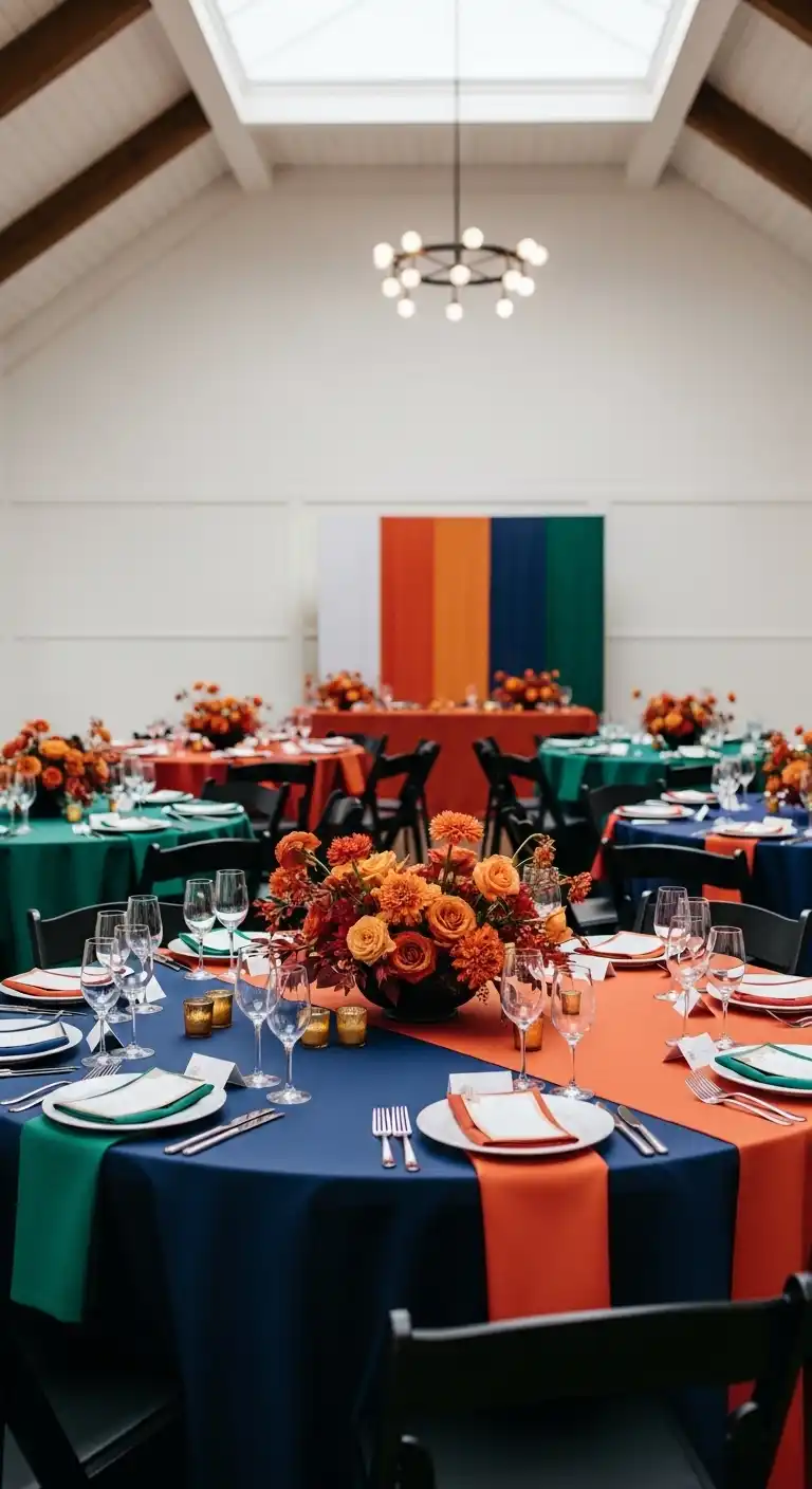 Ombre Rusty Orange Wedding Cake Bold Color Statements for a Vibrant Wedding Setting