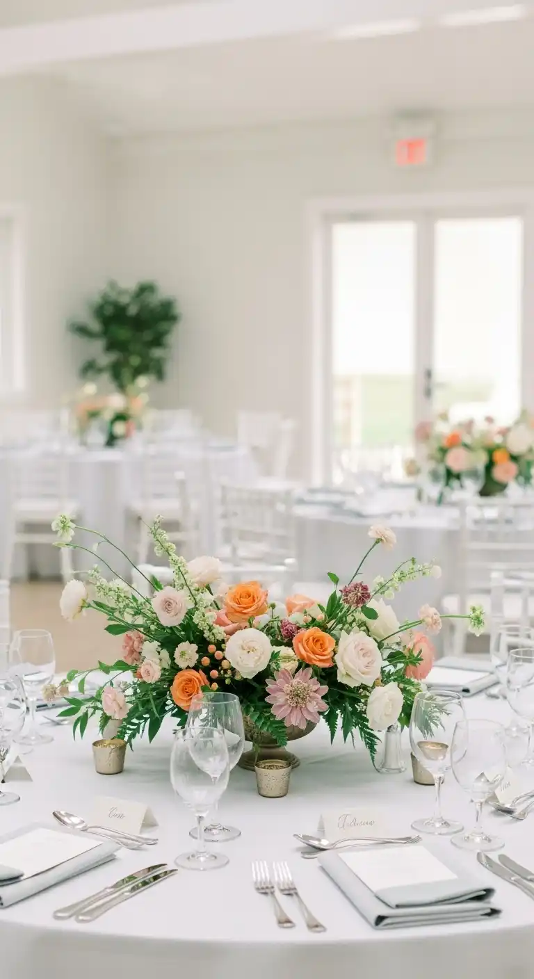 Ombre Rusty Orange Wedding Cake Floral-Focused Centerpieces That Feel Fresh and Artistic