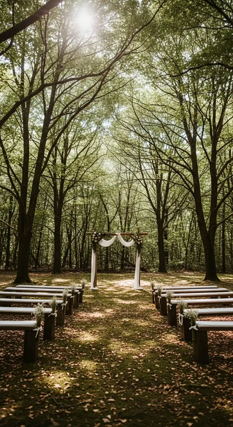 Ombre Rusty Orange Wedding Cake Natural Backdrops That Highlight the Setting