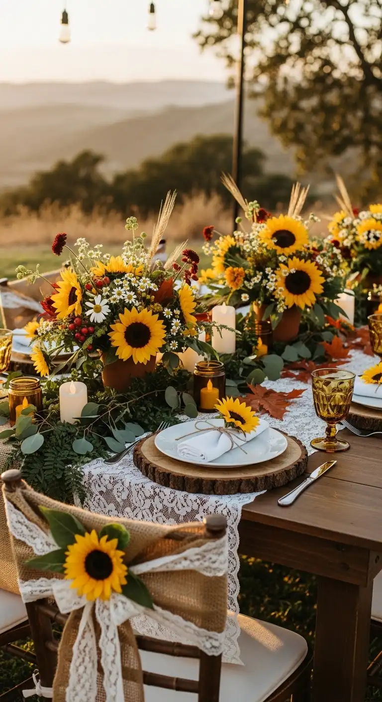 Ombre Rusty Orange Wedding Cake Perfect Color Palette for Rustic Sunflower Wedding Decor Ideas