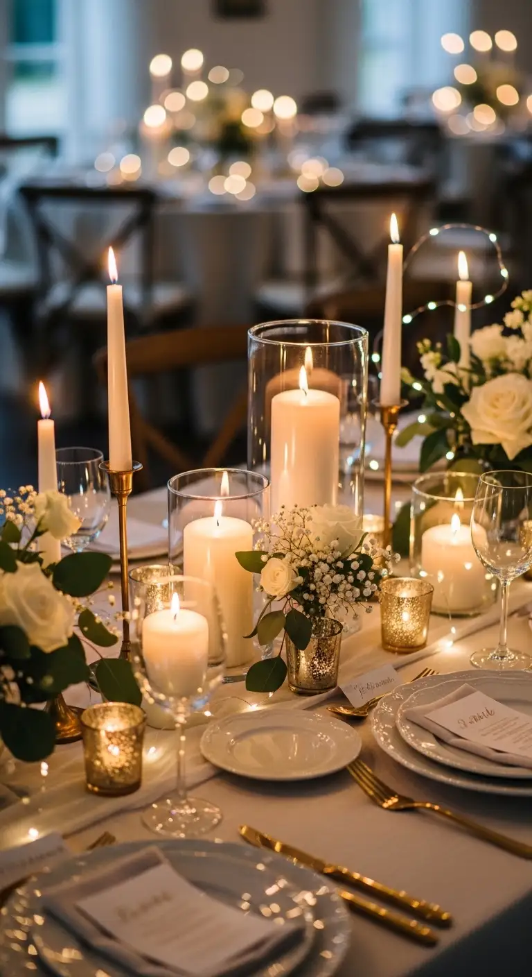 Ombre Rusty Orange Wedding Cake Statement Candles and Lighting