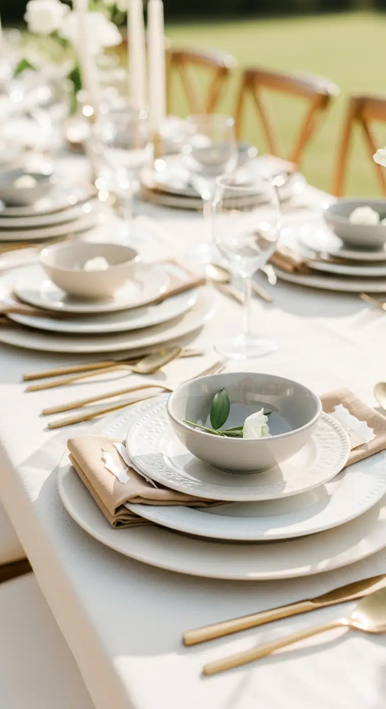 Ombre Rusty Orange Wedding Cake Layered Chargers and Plates