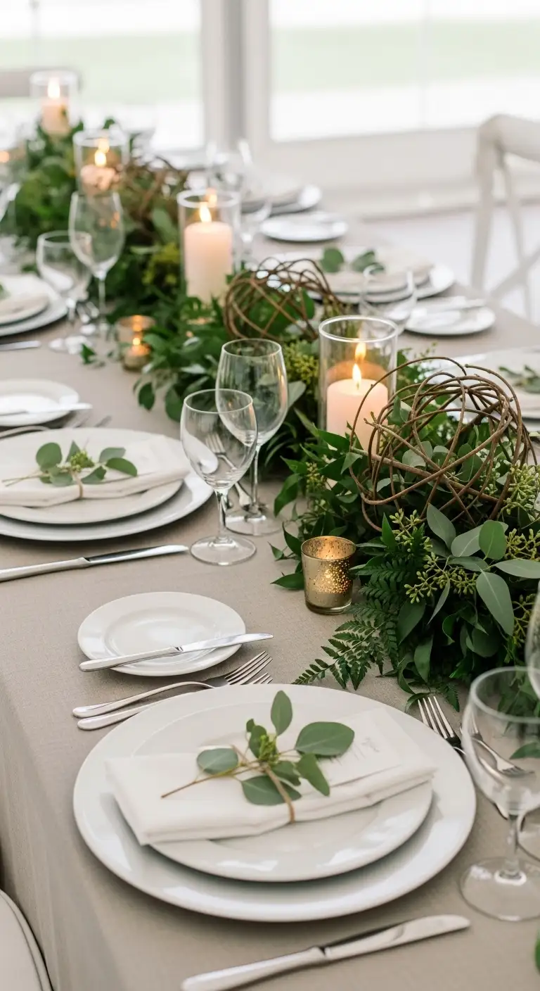 Ombre Rusty Orange Wedding Cake Greenery and Natural Elements