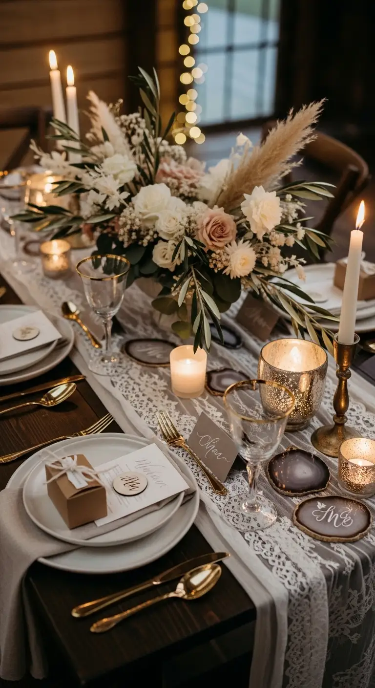 Ombre Rusty Orange Wedding Cake Personal Touches in Neutral Hues