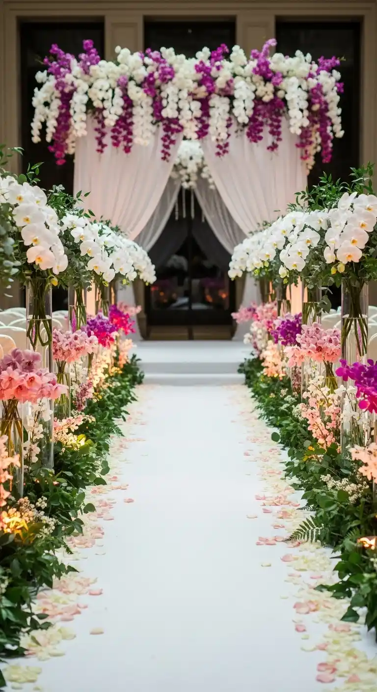 Ombre Rusty Orange Wedding Cake Orchid Wedding Decor Ideas for Romantic Aisle Styling