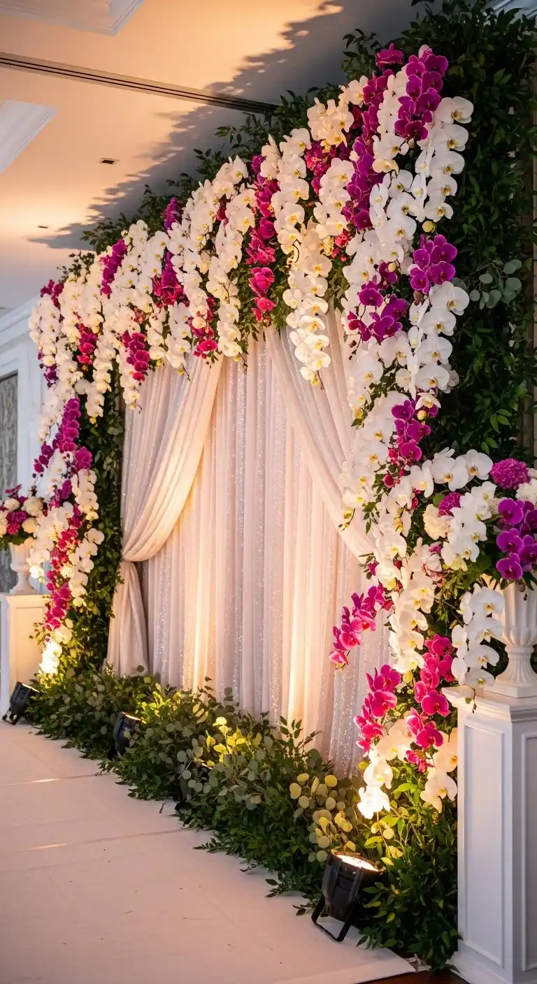 Ombre Rusty Orange Wedding Cake Orchid Wedding Decor Ideas for Statement Backdrops