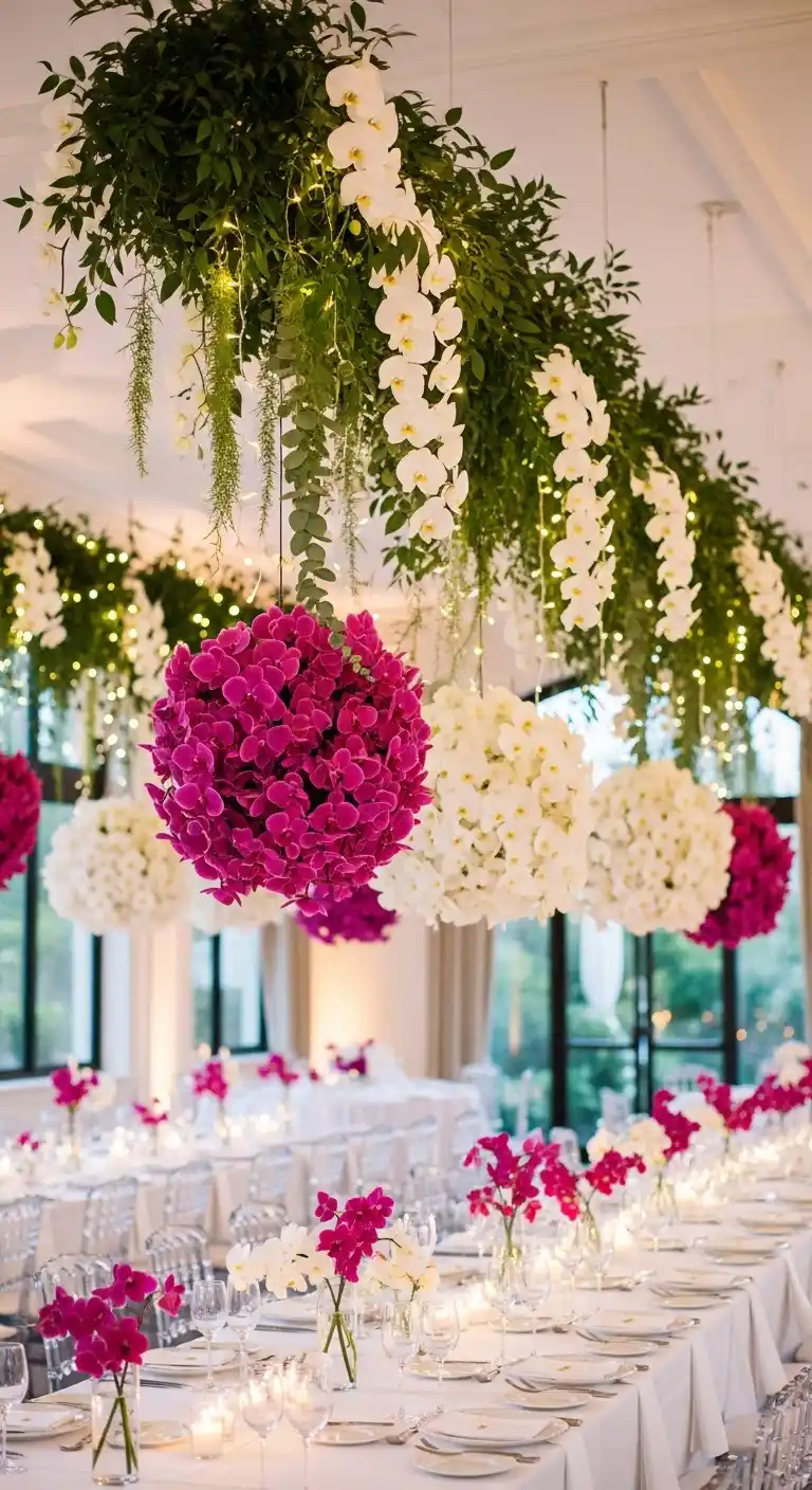 Ombre Rusty Orange Wedding Cake Orchid Wedding Decor Ideas for Hanging Installations