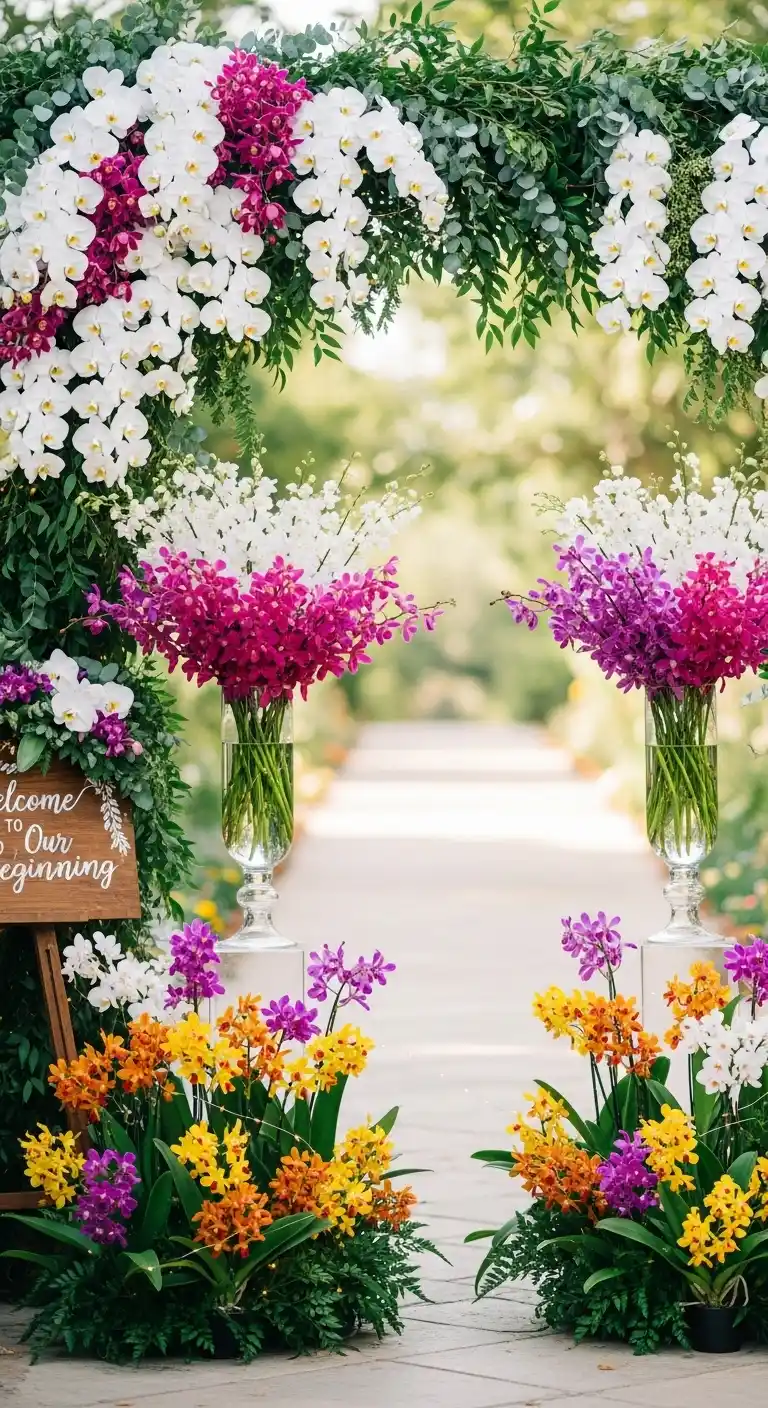 Ombre Rusty Orange Wedding Cake Orchid Wedding Decor Ideas for Entrance Decor Accents