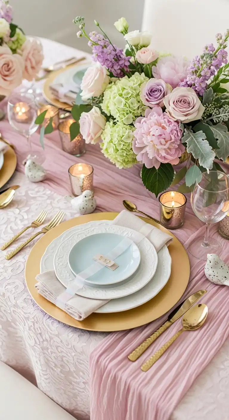 Ombre Rusty Orange Wedding Cake Textures to Elevate Pastel Wedding Table Setting Ideas