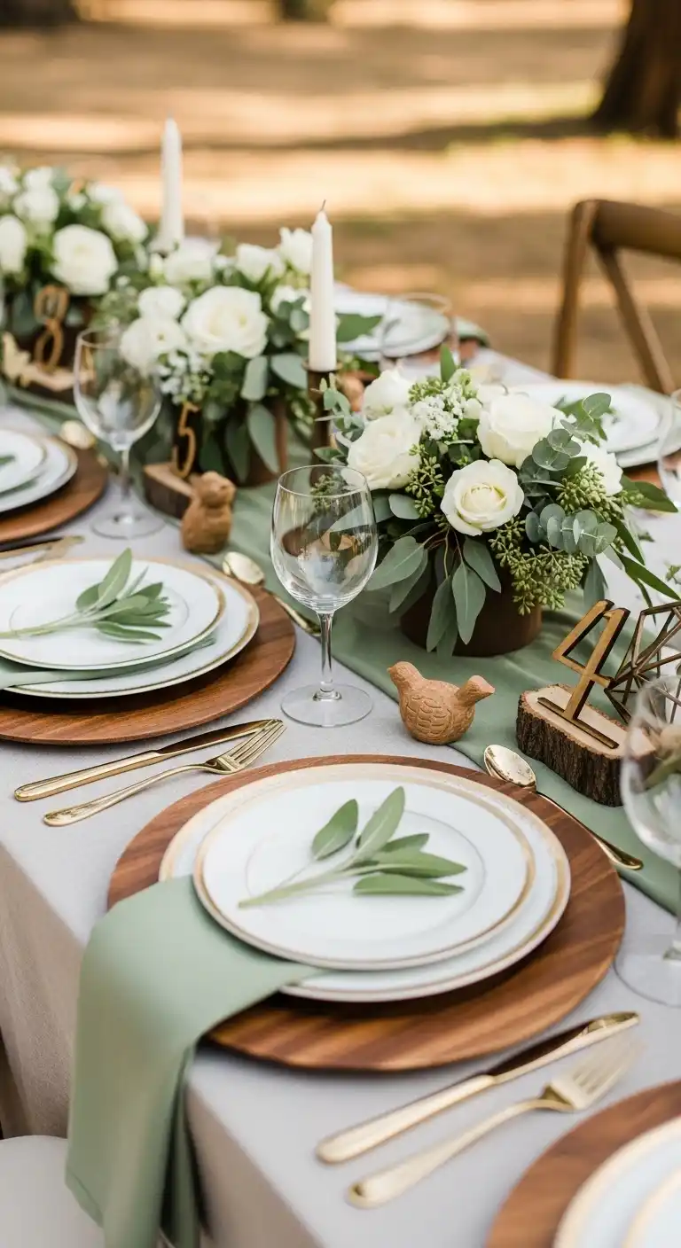 Ombre Rusty Orange Wedding Cake Wooden Elements for a Natural Aesthetic