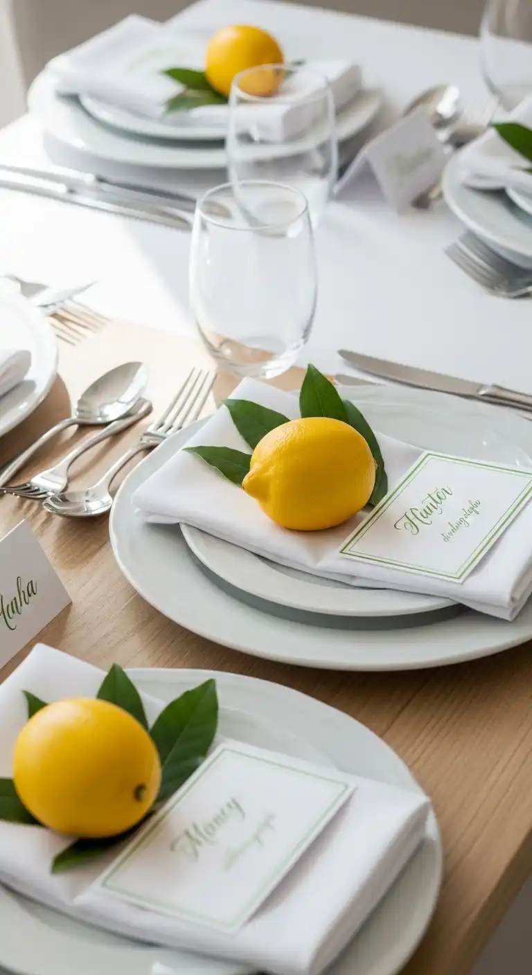 Ombre Rusty Orange Wedding Cake Citrus-Inspired Table Settings and Place Cards