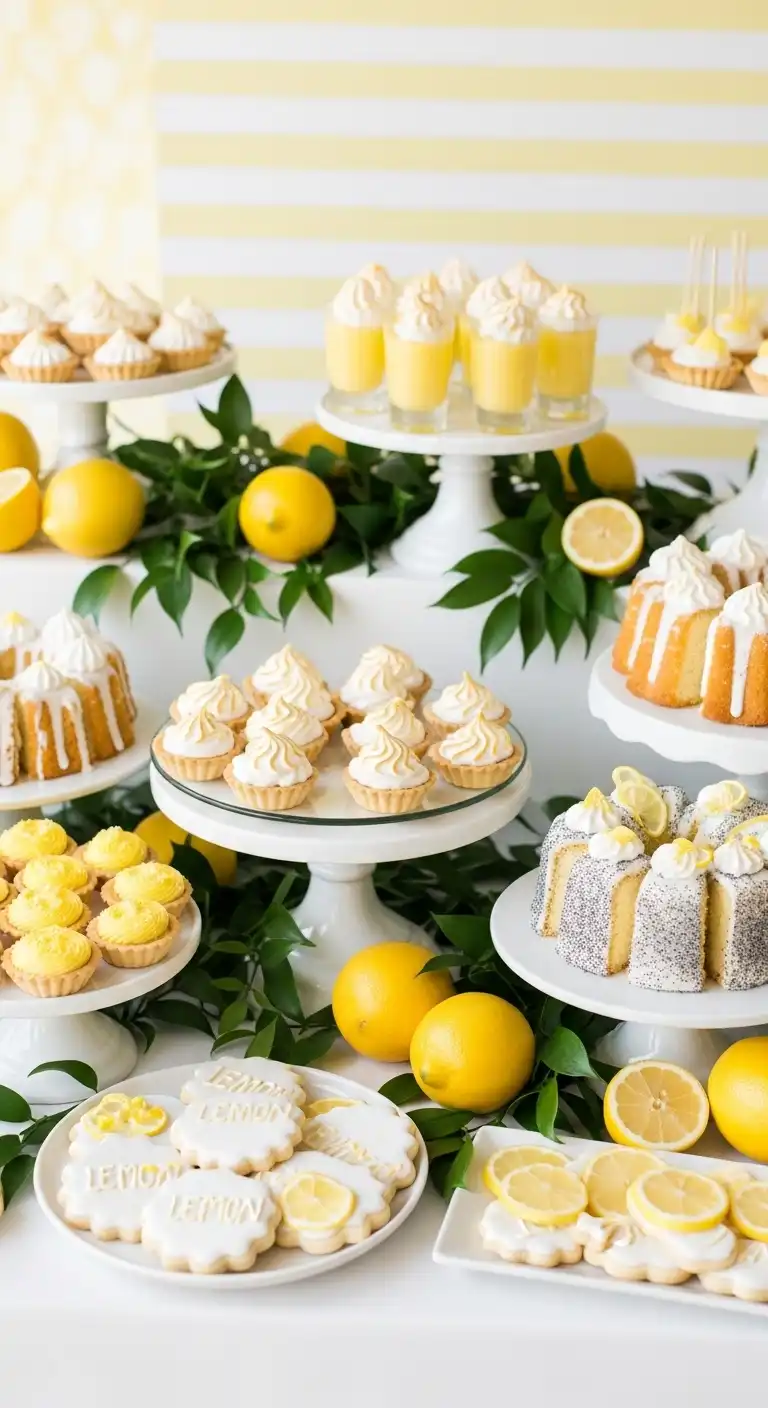 Ombre Rusty Orange Wedding Cake Lemon-Inspired Dessert Tables and Sweets Display