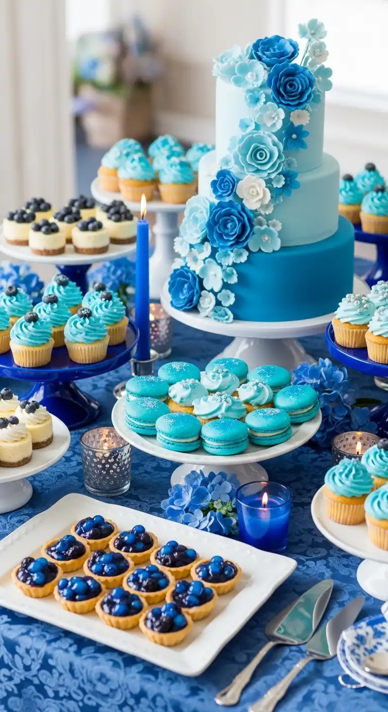 Ombre Rusty Orange Wedding Cake Blue Cake and Dessert Decor