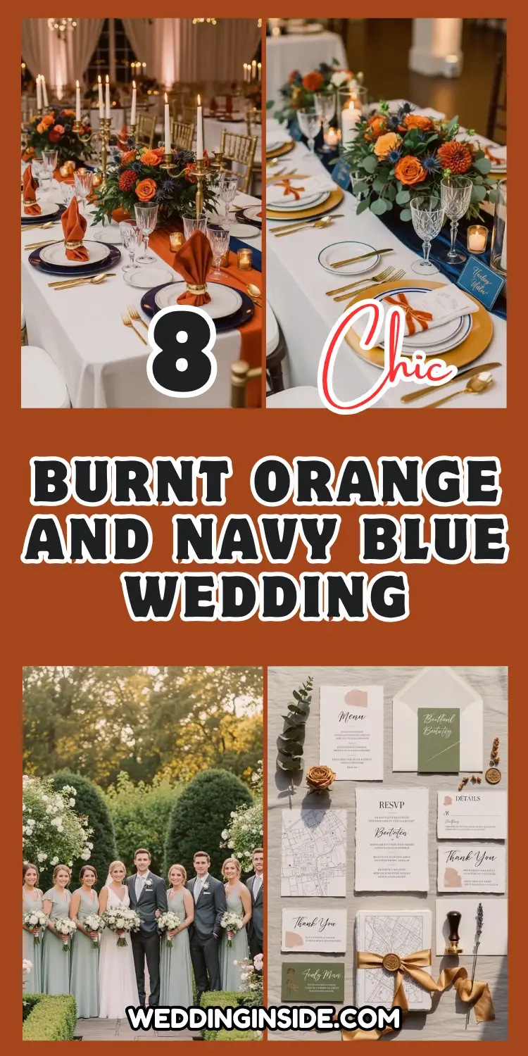 8 Burnt Orange and Navy Blue Wedding Decor Ideas 2 Burnt Orange and Navy Blue Wedding Decor