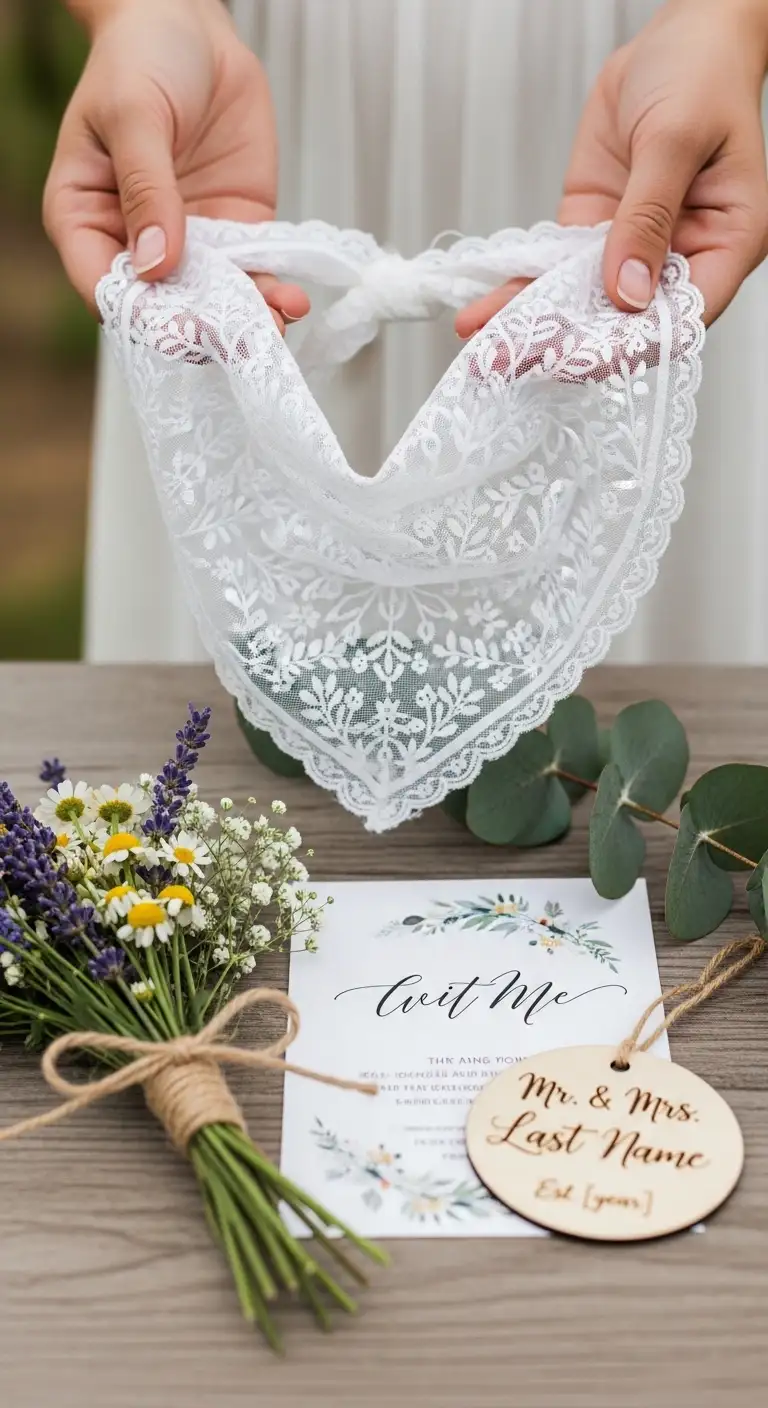 How to Use a Lace Bandana as a Unique Bridal Accessory or Favor 4 Coordinating Lace Bandanas with Your Wedding Theme