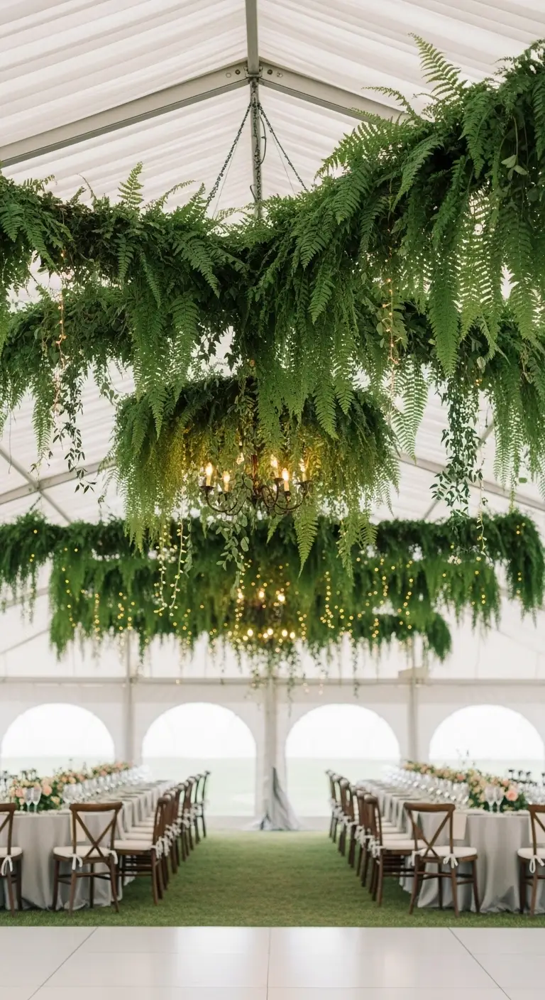 Ferns Wedding Decor: 13 Ideas for a Fresh, Green Vibe 5 Fern Chandeliers or Hanging Decor