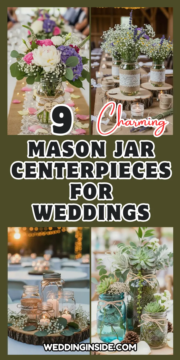 9 Charming Mason Jar Centerpieces for Weddings 2 Mason Jar Centerpieces for Weddings