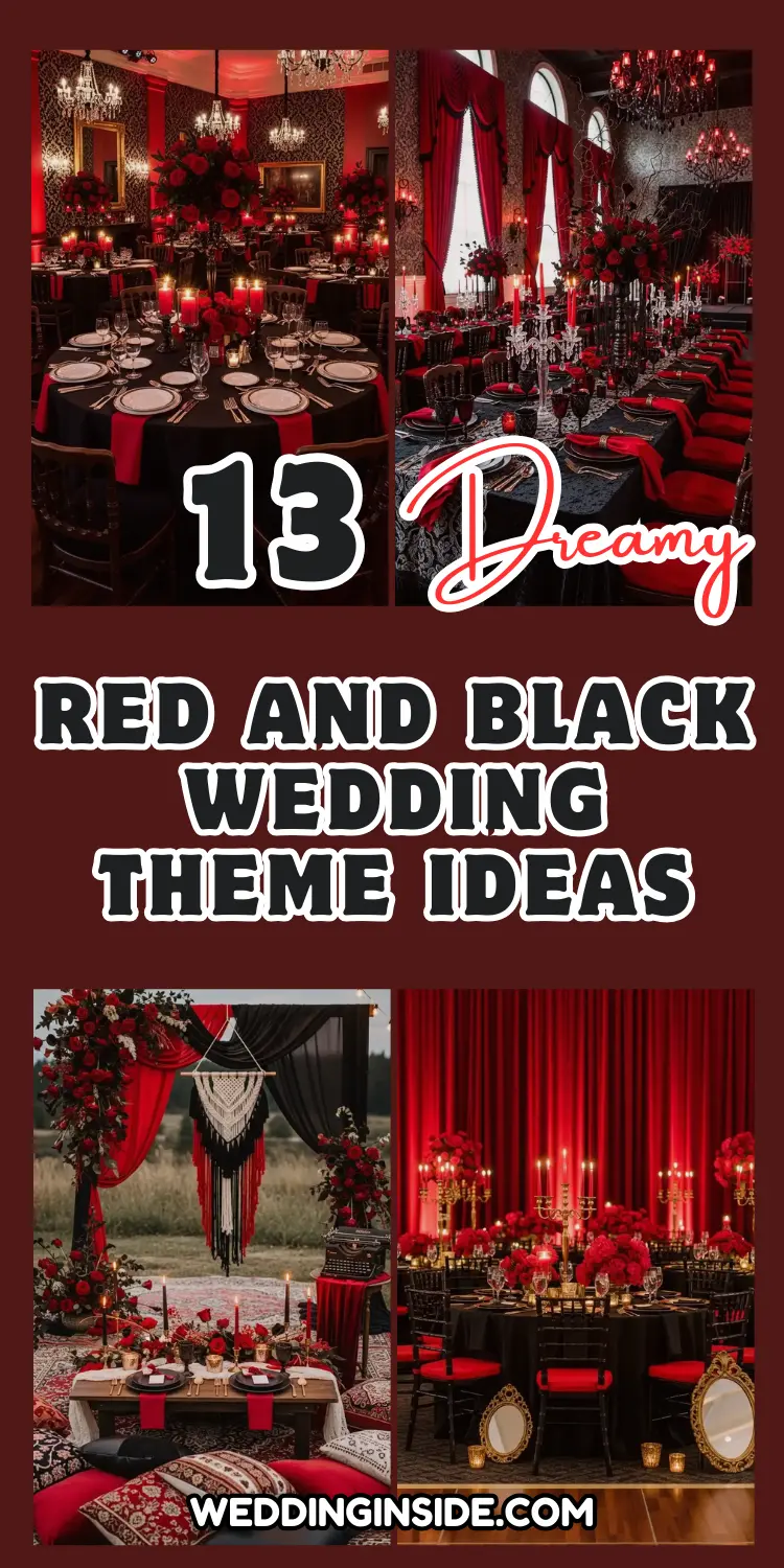 13 Red and Black Wedding Theme Ideas You’ll Adore 2 Red and Black Wedding Theme