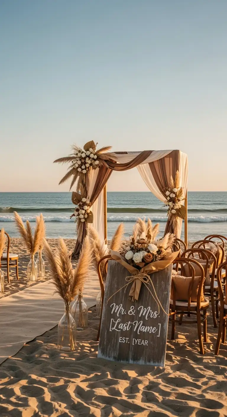Shades of Brown Wedding Theme: 8 Elegant Ideas 9 Sandy and Mocha Coastal Wedding