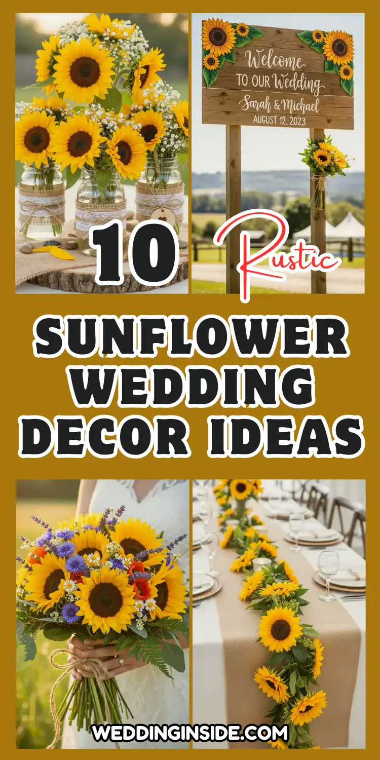 10 Rustic Sunflower Wedding Decor Ideas for a Charming Day 2 Sunflower Wedding Decor
