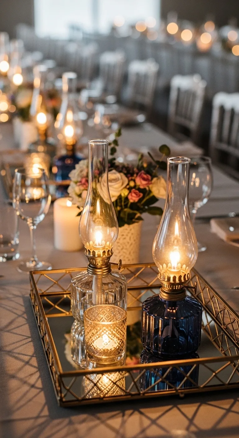 8 Wedding Oil Lamp Decor Ideas to Light Up Your Big Day 8 Tabletop Oil Lamp Arrangements for Reception