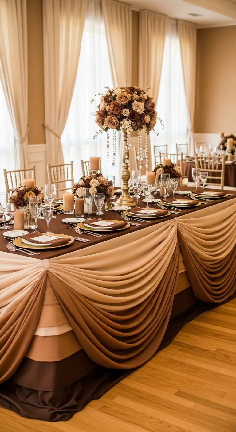 Shades of Brown Wedding Theme: 8 Elegant Ideas 11 Toffee and Coffee Layered Decor