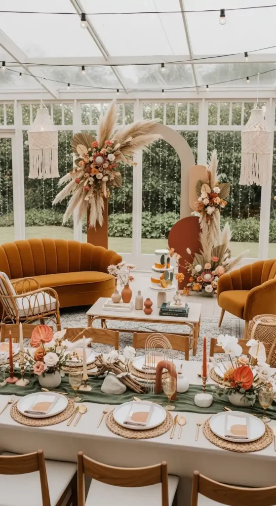 Ombre Rusty Orange Wedding Cake 70s Wedding Decor Without Looking Outdated